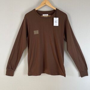 Noize Jones Earth Brown Men's Long Sleeve Vegan Recycled Shirt Men's Medium NWT